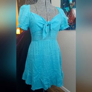 Light Blue Cotton Babydoll Dress